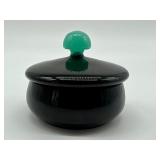 Vintage Glass Covered Vanity Jar