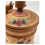 Vintage Hand Carved Wooden Norwegian Stein
