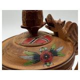 Vintage Hand Carved Wooden Norwegian Stein