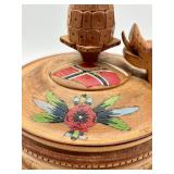 Vintage Hand Carved Wooden Norwegian Stein
