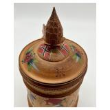 Vintage Hand Carved Wooden Norwegian Stein