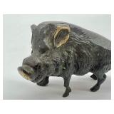 Vintage Miniature Brass Boar Figurine