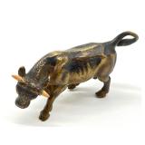 Vintage Miniature Brass Bull Figurine
