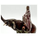 Austrian Vienna Bronze Miniature Figurine Elephant with Rider
