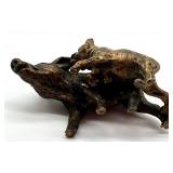 Vintage Miniature Austria Bronze Pig Figurine