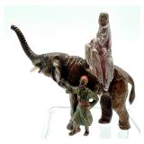 Austrian Vienna Bronze Miniature Figurine Elephant with Rider