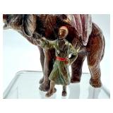 Austrian Vienna Bronze Miniature Figurine Elephant with Rider