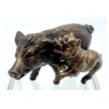 Vintage Miniature Austria Bronze Pig Figurine