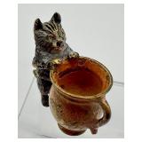 Antique Miniature Austrian Viennese Cat Figurine Miniature with Vase