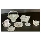 Assorted Antique Glassware including Victorian Sandwich Glass