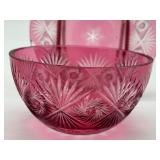 Antique Queen Anna Cranberry Foyer Bowl and Underplate