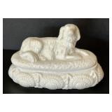 Very Early Unmarked Belleek Covered Dish