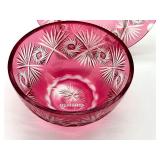 Antique Queen Anna Cranberry Foyer Bowl and Underplate