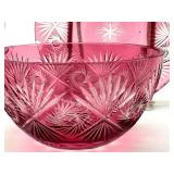 Antique Queen Anna Cranberry Foyer Bowl and Underplate