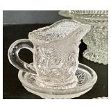 Assorted Antique Glassware including Victorian Sandwich Glass