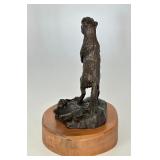 Artisan Bronze Ground Squirrel Sculpture by Lowell Davis