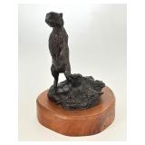 Artisan Bronze Ground Squirrel Sculpture by Lowell Davis