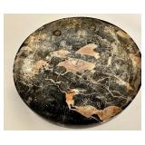 Vintage Marble Desk Tray with Bronze German Shepard Figurine