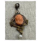 Antique 10k Cameo Pendant