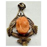 Antique 10k Cameo Pendant