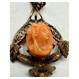 Antique 10k Cameo Pendant