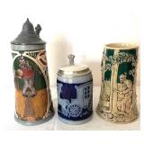 Three Vintage Steins