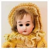 Antique Wooden Doll with Porcelain Head