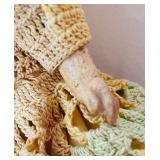 Antique Wooden Doll with Porcelain Head