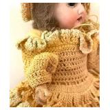 Antique Wooden Doll with Porcelain Head