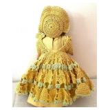 Antique Wooden Doll with Porcelain Head