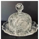 Vintage Cut Crystal and Glass Bowls and Covered Butter Dish