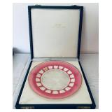 Moser Glass Green Plate 1973 Den Matek Limited Edition Czech Republic With Case