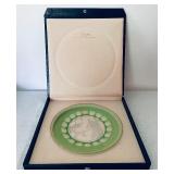 Moser Glass Green Plate 1971 Den Matek Limited Edition Czech Republic with Case