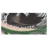 Moser Glass Green Plate 1971 Den Matek Limited Edition Czech Republic with Case