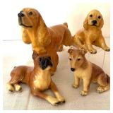 Four Vintage Morton Studios Dog Figurines