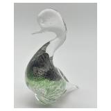 Vintage Swedish Art Glass Duck Figurine