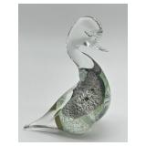 Vintage Swedish Art Glass Duck Figurine