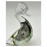 Vintage Swedish Art Glass Duck Figurine