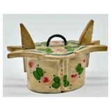 Vintage Wooden Hand Painted Swedish Tine Box