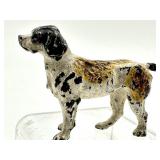 Antique Miniature Painted Bronze Dog Figurine