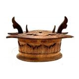 Antique Miniature Hand Carved Swedish Tine Box