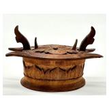 Antique Miniature Hand Carved Swedish Tine Box