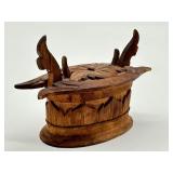 Antique Miniature Hand Carved Swedish Tine Box