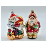 Two Christmas Ornaments including Christopher Radko Woodland Winds Christmas Ornament