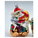 Two Christmas Ornaments including Christopher Radko Woodland Winds Christmas Ornament