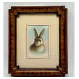 Antique Framed Rabbit Portrait