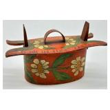 Antique Hand Painted Swedish Tine Box
