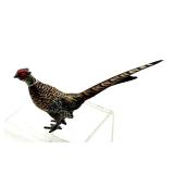 Antique Austria Cold Painted Bronze Pheasant Figurine