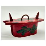 Vintage Hand Painted Small Swedish Tine Box