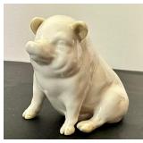 Vintage Belleek Pig Figurine